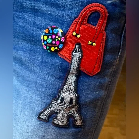 Rocks & Indigo Women’s Embellished Denim Jeans with Patches size 2/25 - Picture 10 of 10